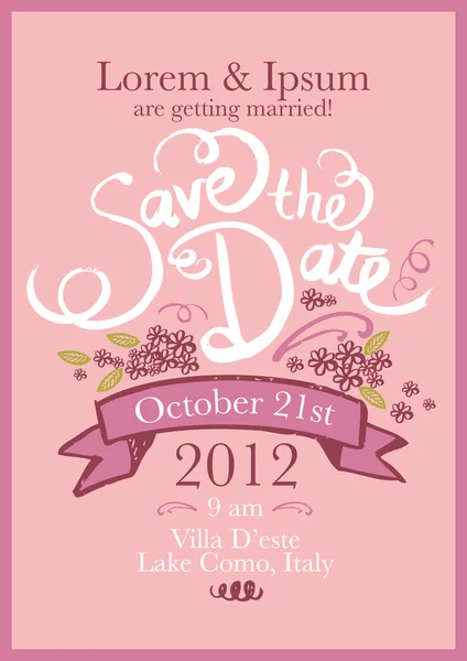 Save the date — Stock Vector