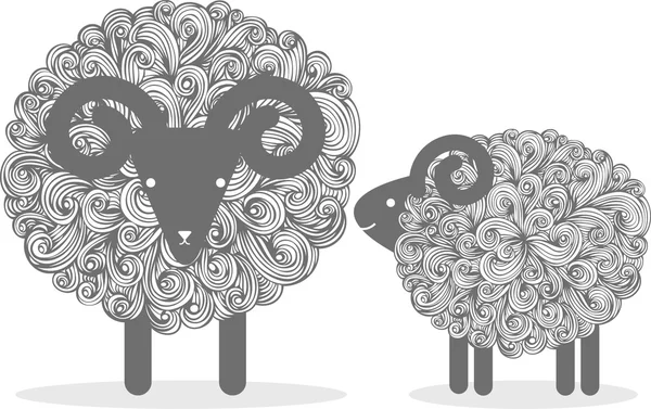 Cute sheeps — Stock Vector