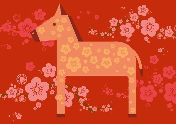Kinesisk måne nytår af hesten – Stock-vektor