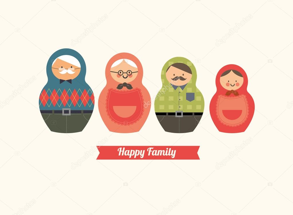 Russian doll happy family