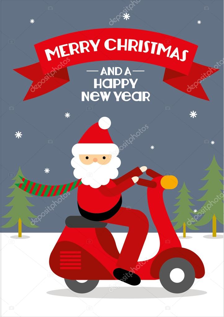 Santa claus on bike