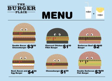 Burger menu clipart