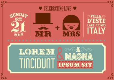 Düğün davetiyesi.