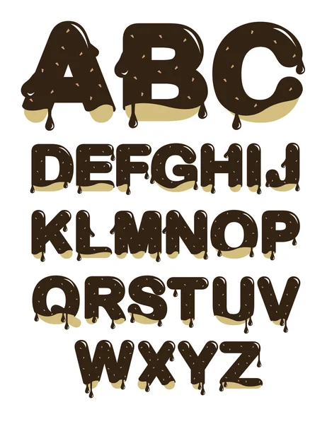 Chocolade lettertype — Stockvector