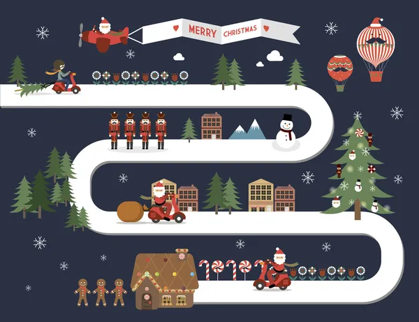 Christmas town — Stock Vector