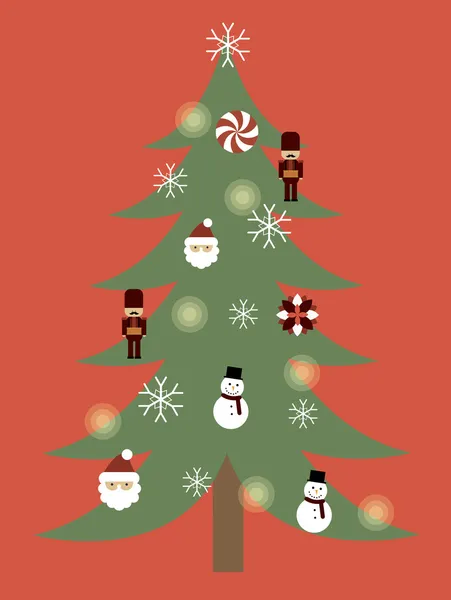 老式圣诞节树海报模板 — 图库矢量图片