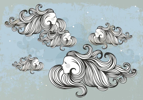 Nubes por la noche — Vector de stock