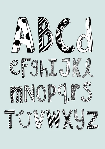 Doodle lettertype — Stockvector