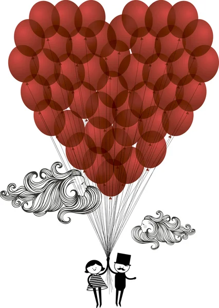 Globos de corazón — Archivo Imágenes Vectoriales