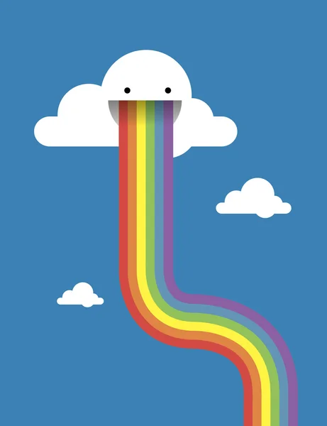 Rainbow cloud - Stock Illustration. 