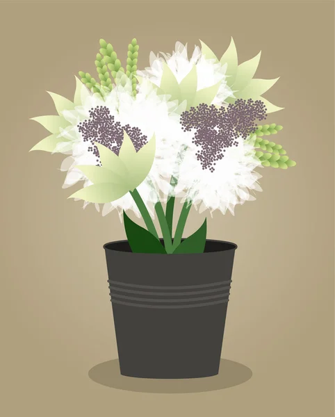 Pot of flower — Stock Vector