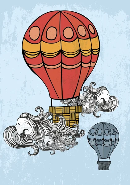 Retro hot air balloon — Stock Vector