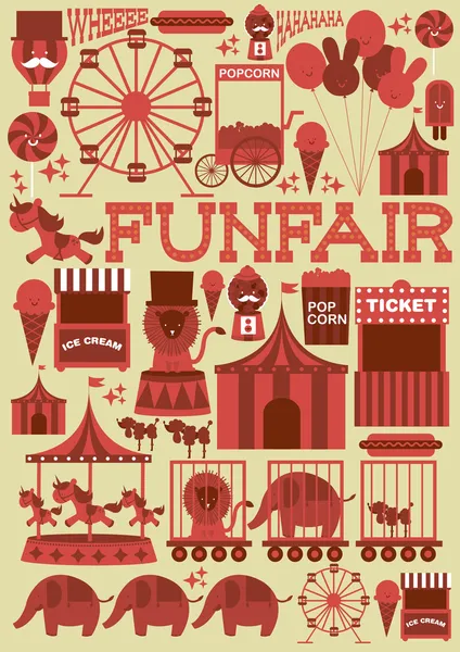 Seamless fun fair — Stock Vector
