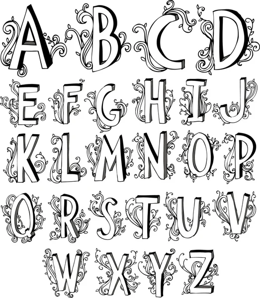 Victorian font — Stock Vector