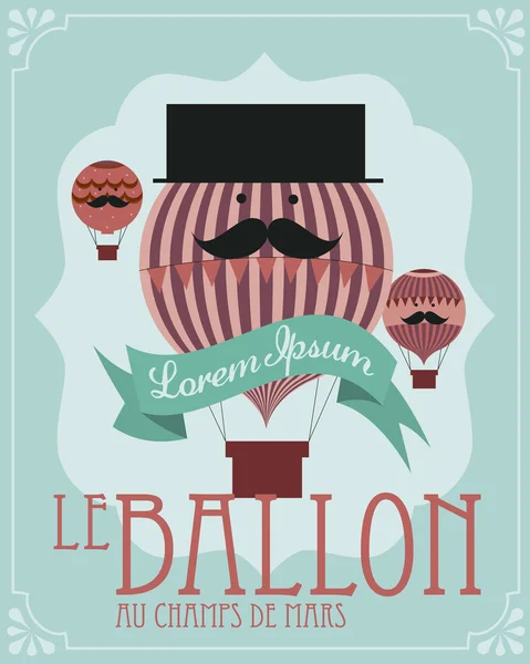 Sıcak hava balonu poster — Stok Vektör