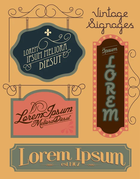 Vintage signages — Stock Vector