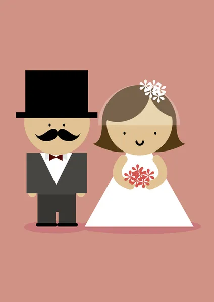 Pareja de boda — Vector de stock