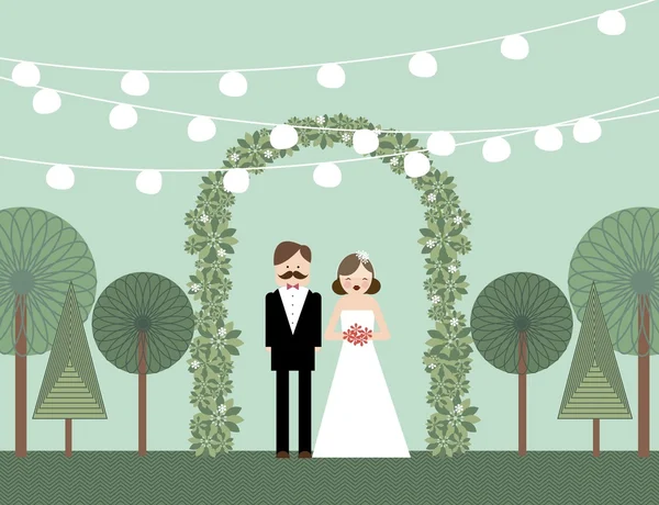 Matrimonio in giardino — Vettoriale Stock
