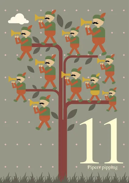 Onzième jour de Noël — Image vectorielle