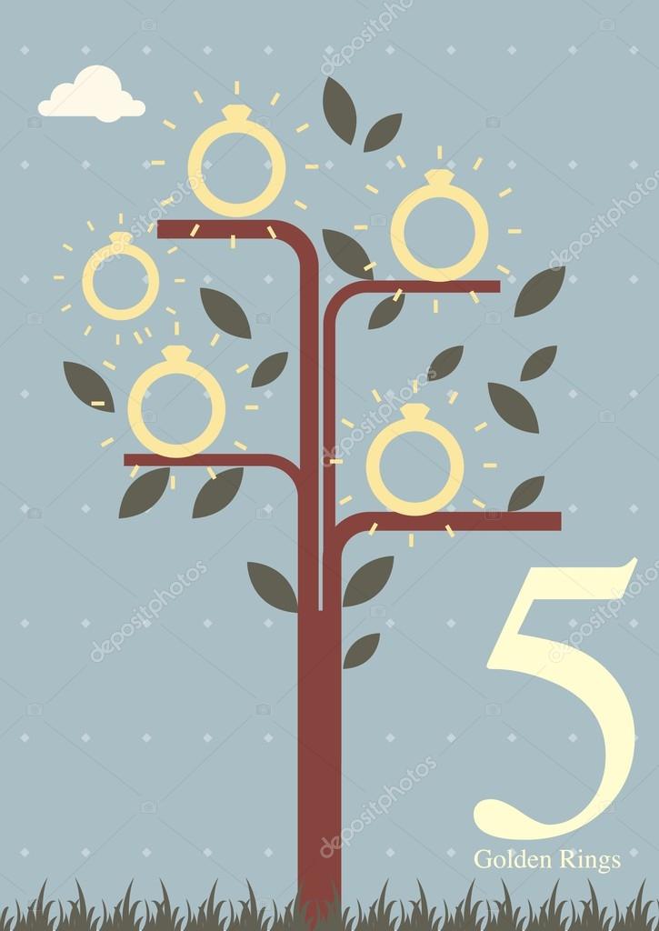Five Golden Rings Clipart