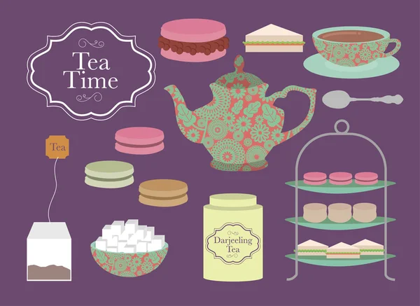 Αγγλικό απογευματινό τσάι — Διανυσματικό Αρχείο