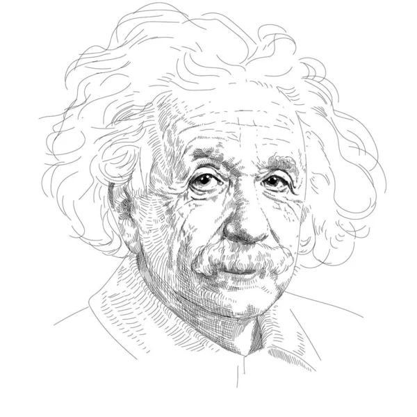 Albert Einstein Egy Német Születésű Elméleti Fizikus Volt Aki Minden — Stock Vector