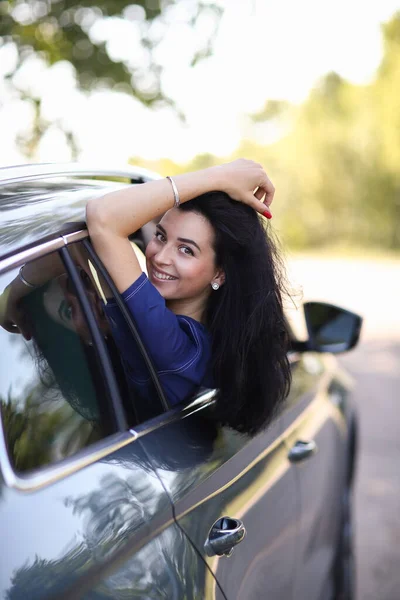 Woman Being Carefree Vehicle — Stock Photo, Image