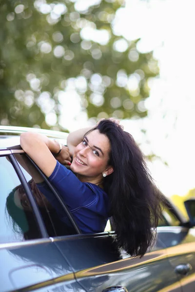 Woman Being Carefree Vehicle — Stock Photo, Image