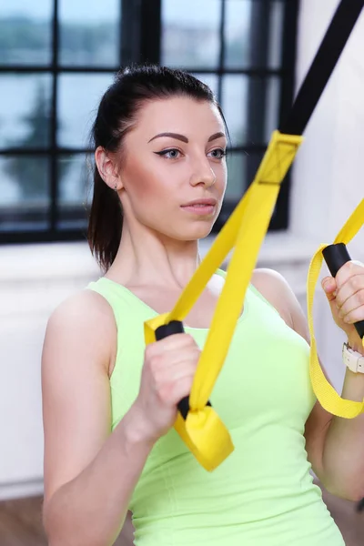 Beautiful Sportive Woman Training Gym —  Fotos de Stock
