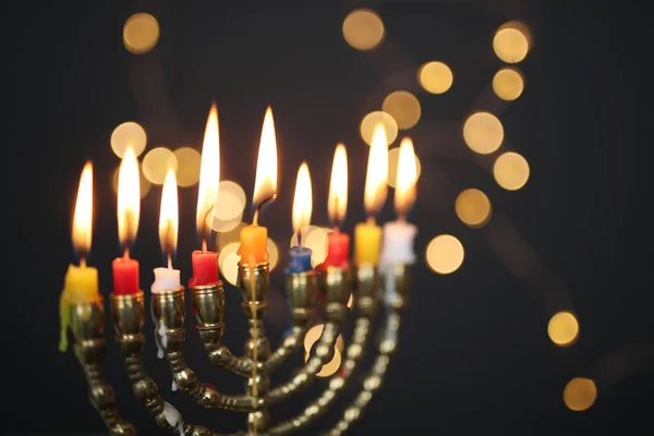 Joodse Feestdag Chanoeka Zijn Beroemde Negen Vertakte Menorah — Stockfoto