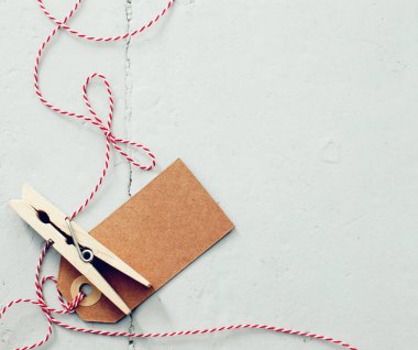 Pin and tag on the light background