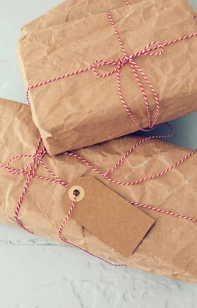 stock image Christmas gifts on the floor