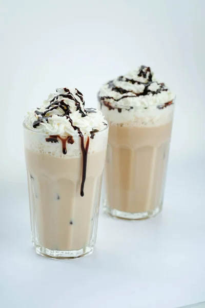 Delicious Latte Whipped Cream Chocolate Top — Stockfoto