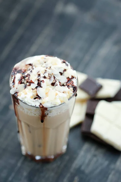 Delicious Latte Whipped Cream Chocolate Top — Stok Foto