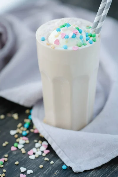Delicious Latte Ice Cream Sprinkles Top — Photo