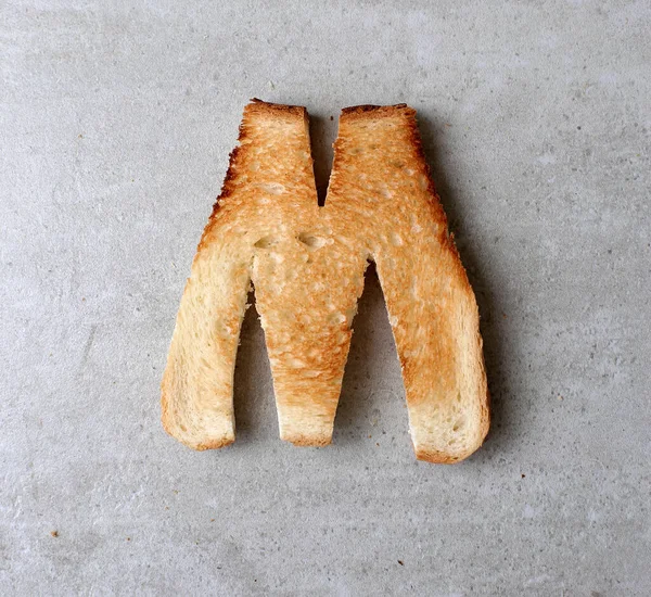 Pečené Chlebové Dopisy Stole — Stock fotografie