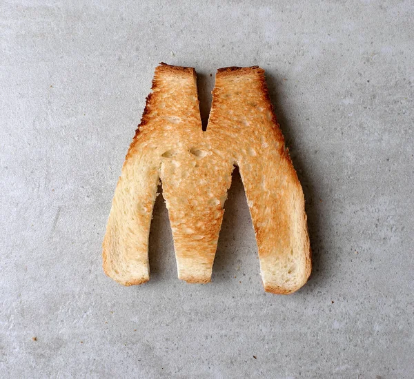 Lettere Pane Tostato Sul Tavolo — Foto Stock