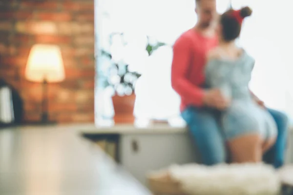 Relacionamento Casal Bonito Casa — Fotografia de Stock