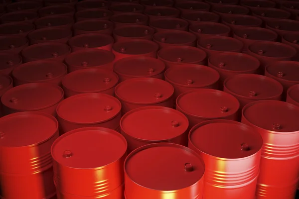 Large group of red barrels — Stock Photo, Image