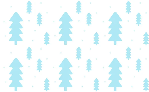 Weihnachtsbaum Vektormuster Winternahtlose Textur Blaue Und Weiße Farbe — Stockvektor