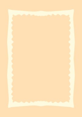 Bej çerçeve şablonu vektörü. Sınır deseni arka planı. Klasik elementler. Bebek için tasarım. 