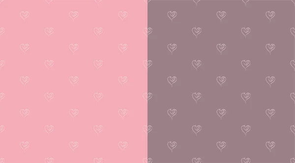 Καρδιές Ροζ Και Καφέ Φόντο Σχέδιο Χωρίς Ραφή — Διανυσματικό Αρχείο