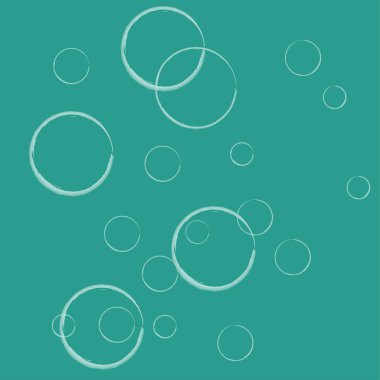 Turkuaz kabarcıklar. Arka planda iz yok. Vektör.