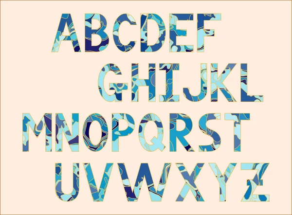 Буквы Abc Различного Дизайна Шрифт Abc Латинские Прописные Буквы Алфавита — стоковый вектор