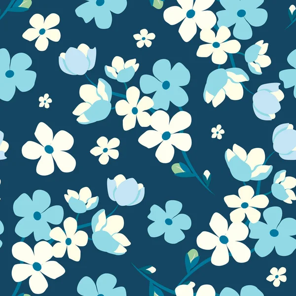 Motif Vectoriel Sans Couture Avec Des Branches Fleurs Cerisier Modèle — Image vectorielle