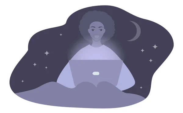 Vector Ilustración Dibujada Mano Estilo Plano Sobre Tema Del Insomnio — Archivo Imágenes Vectoriales