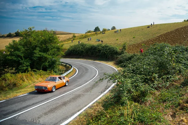 Пьяцца Италия Парад Исторических Автомобилей Silver Festival Lancia Fulvia Zagato — стоковое фото