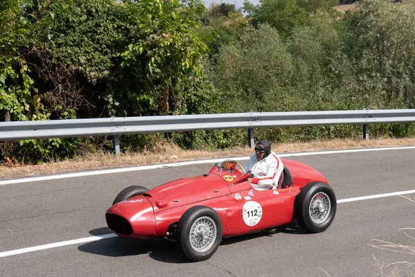 Piacenza Itália 25Th Silver Bandeira Carro Histórico Desfilando Lancia Marino — Fotografia de Stock