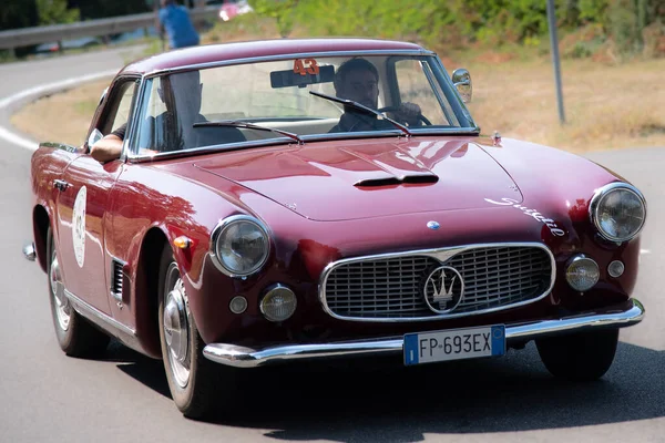 Piacenza Italy 25Th Silver Flag Historical Car Parading — Stock Photo, Image