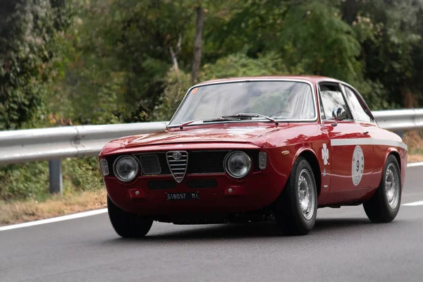 Piacenza Itália 25Th Silver Bandeira Carro Histórico Desfilando Alfa Romea — Fotografia de Stock